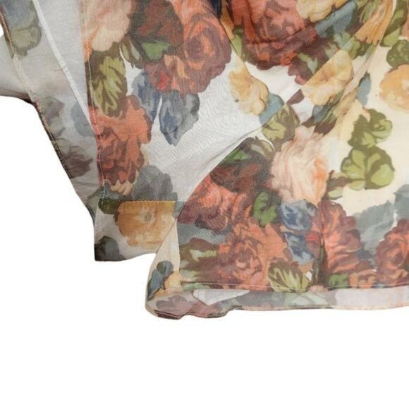 SOMETHING NAVY Printed Rose Ruffle Romper - Picture 7 of 11